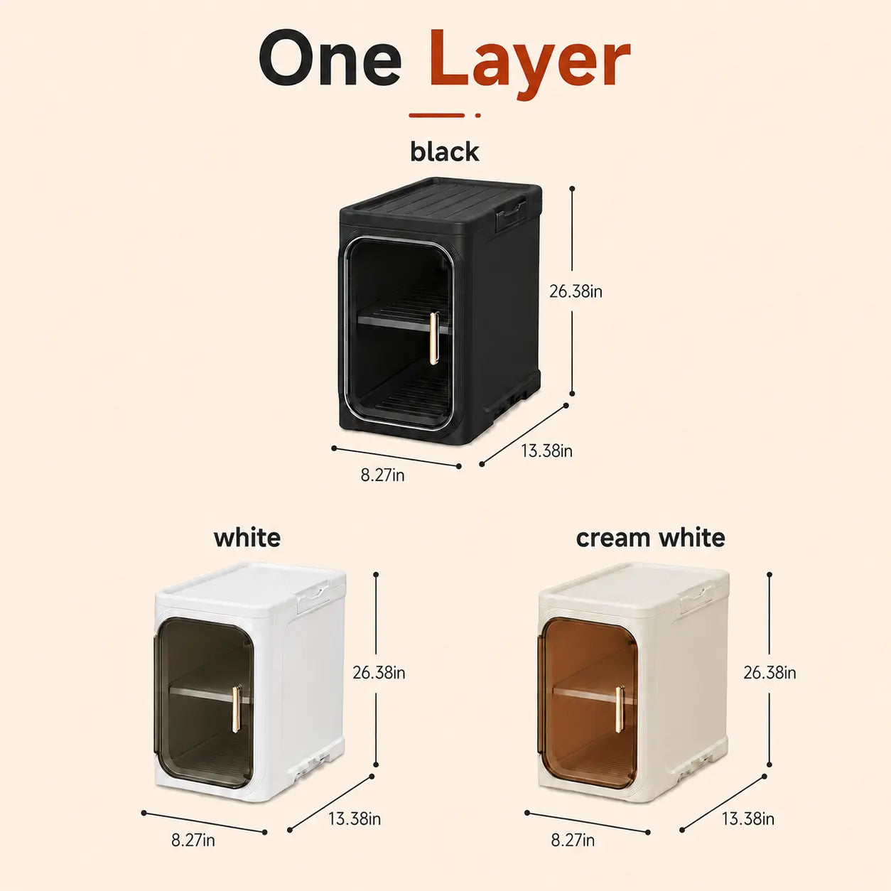 ONAIL Four-Layer Slim Storage Cabinet - Durable Plastic Construction, Adjustable Shelves, Stackable and Foldable Design, Ideal for Small Spaces, Bathrooms, and Kitchens