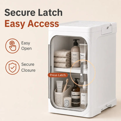ONAIL Four-Layer Slim Storage Cabinet - Durable Plastic Construction, Adjustable Shelves, Stackable and Foldable Design, Ideal for Small Spaces, Bathrooms, and Kitchens