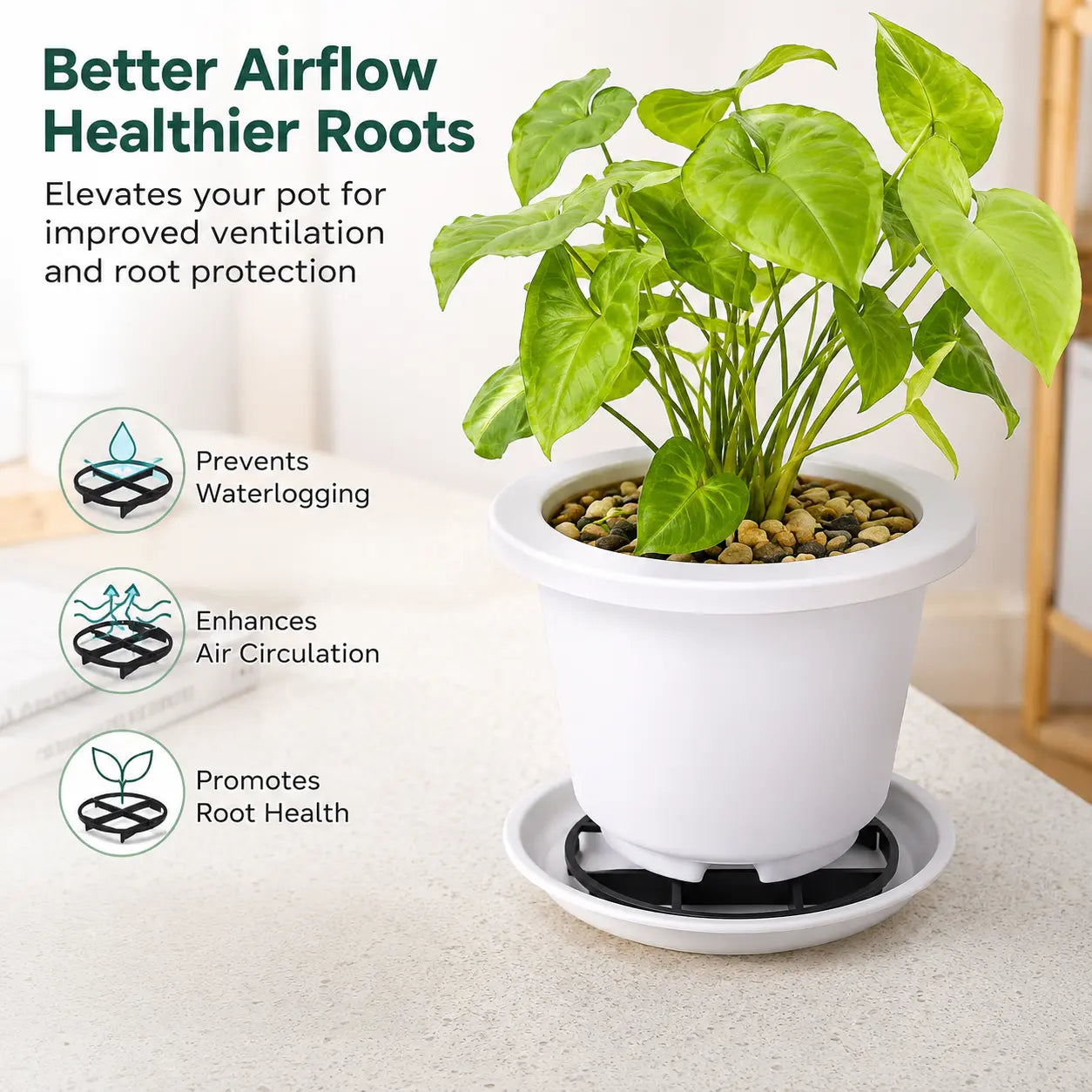 Thickened Breathable Plant Pot Riser Stand - Single Unit for Elevating Flower Pots and Preventing Water Accumulation in Home Gardening