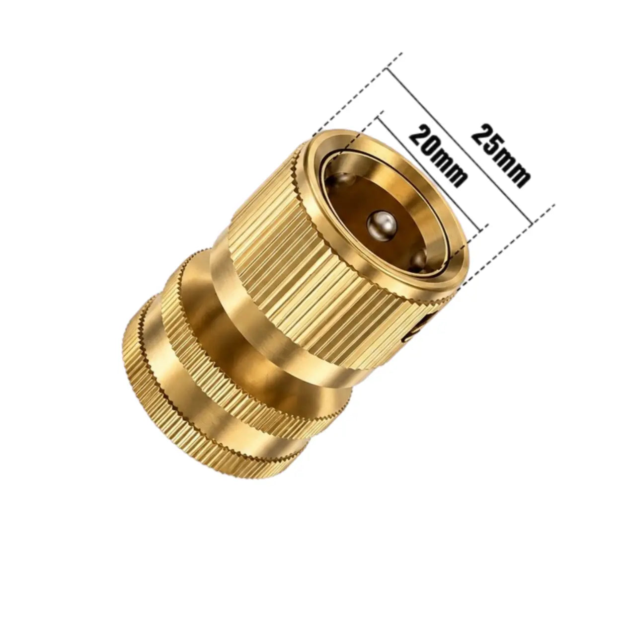 Solid Brass 3/4 Inch GHT Female Garden Hose Quick Connector - No-Leak Water Hose Adapter (1 Piece)
