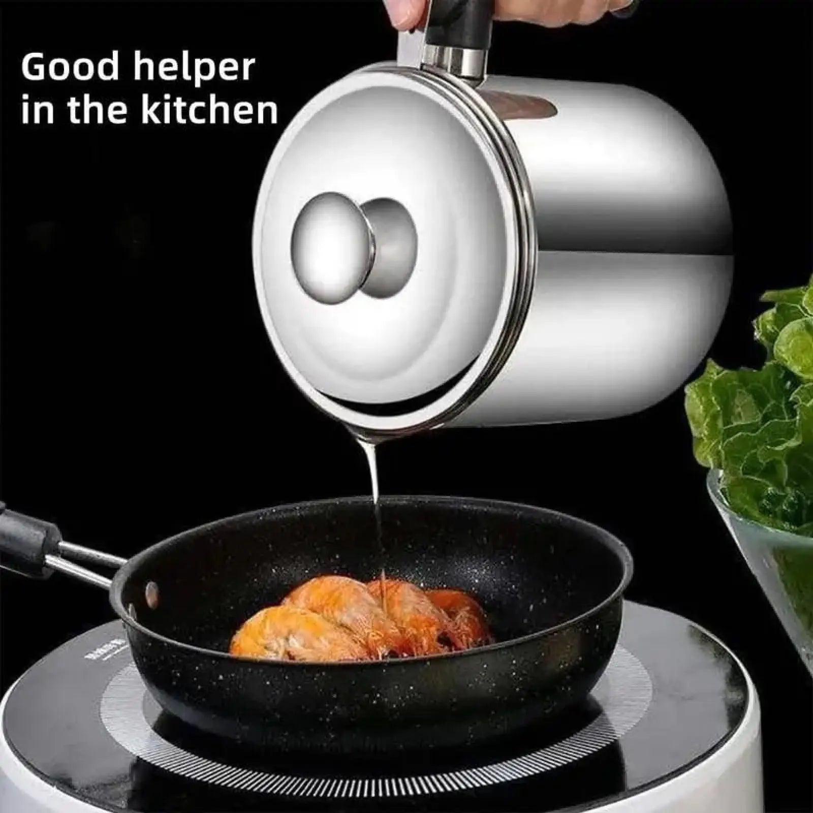 Modern Stainless Steel Oil Dispenser with Tray and Lid, Featuring Filter for Bacon Grease and Cooking Oil, Kitchenware and Utensils