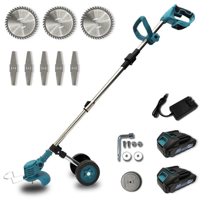 3-in-1 Cordless Electric Weed Whacker with Adjustable Handle - Lightweight Grass Trimmer featuring Multi-Blade System and Quiet Operation for Lawn Care