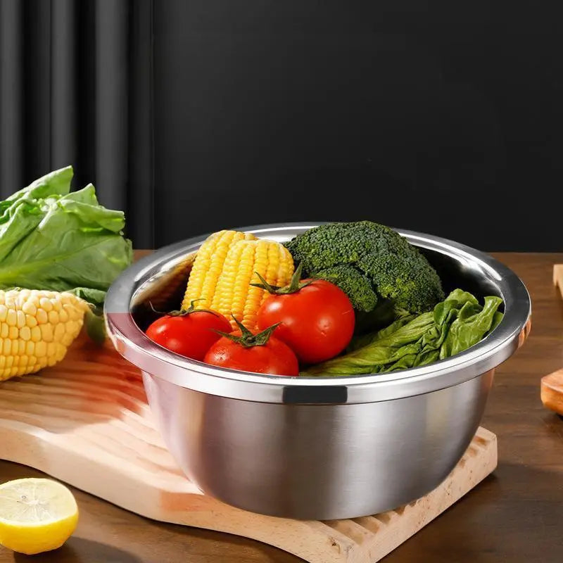 Summerwins 3-in-1 Multifunctional Stainless Steel Cutting Machine with Basin, Sieve, and Cutter - Ideal for Washing Rice, Fruits, and Vegetables, Kitchen Essential