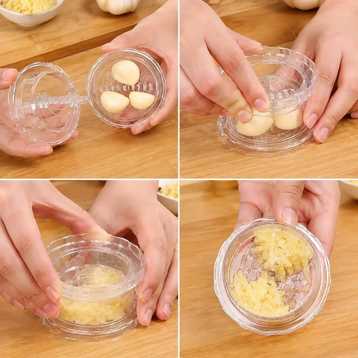 Manual Garlic Twister Mincer - Durable and Convenient Kitchen Tool for Garlic, Onion, and Ginger Preparation