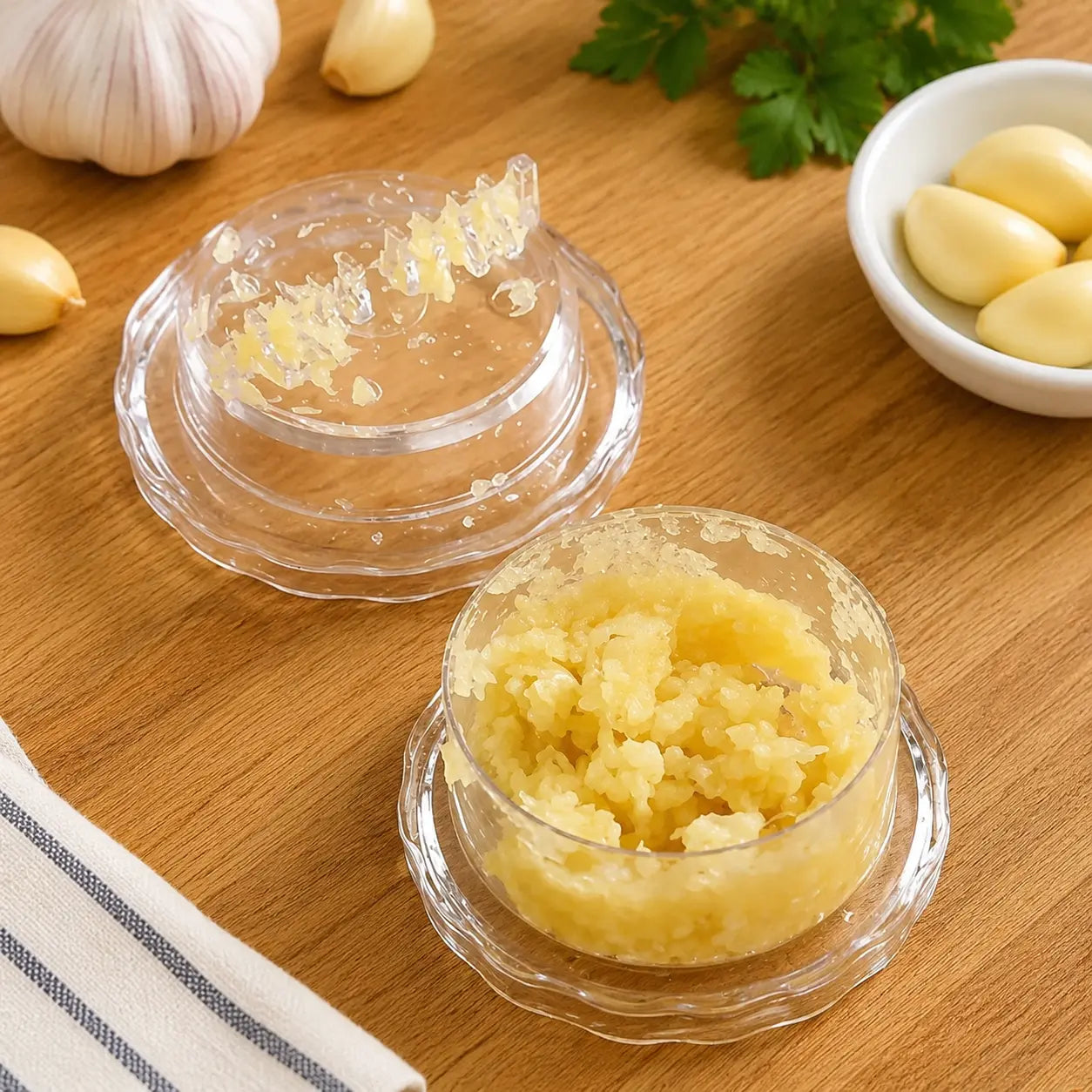Manual Garlic Twister Mincer - Durable and Convenient Kitchen Tool for Garlic, Onion, and Ginger Preparation
