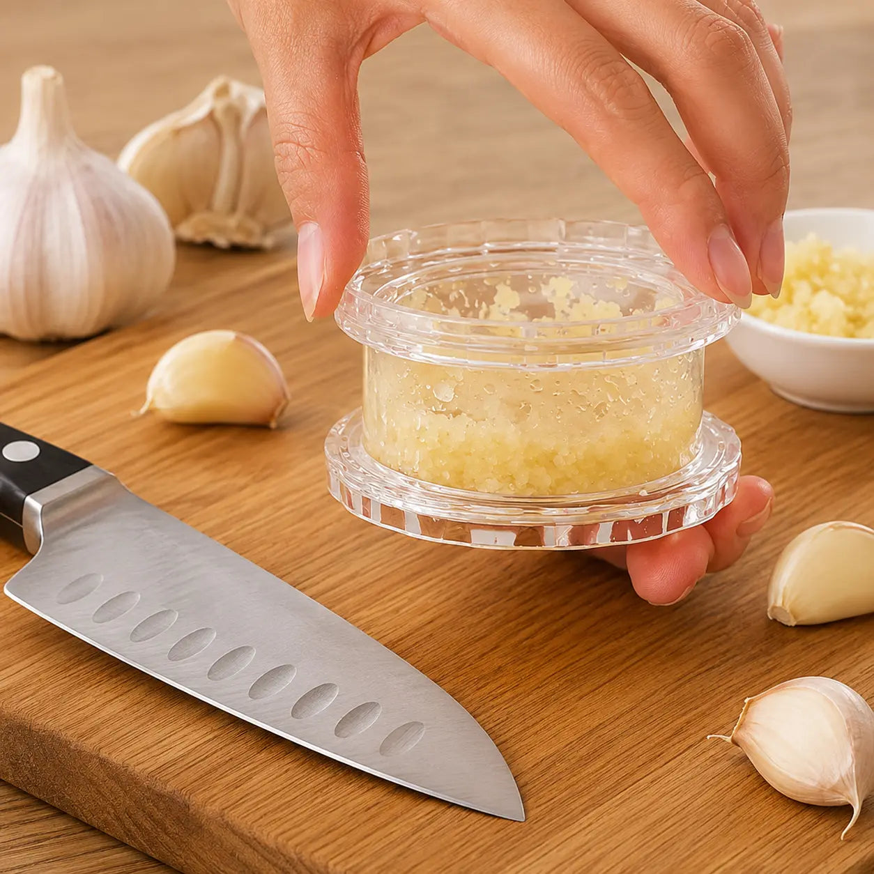 Manual Garlic Twister Mincer - Durable and Convenient Kitchen Tool for Garlic, Onion, and Ginger Preparation