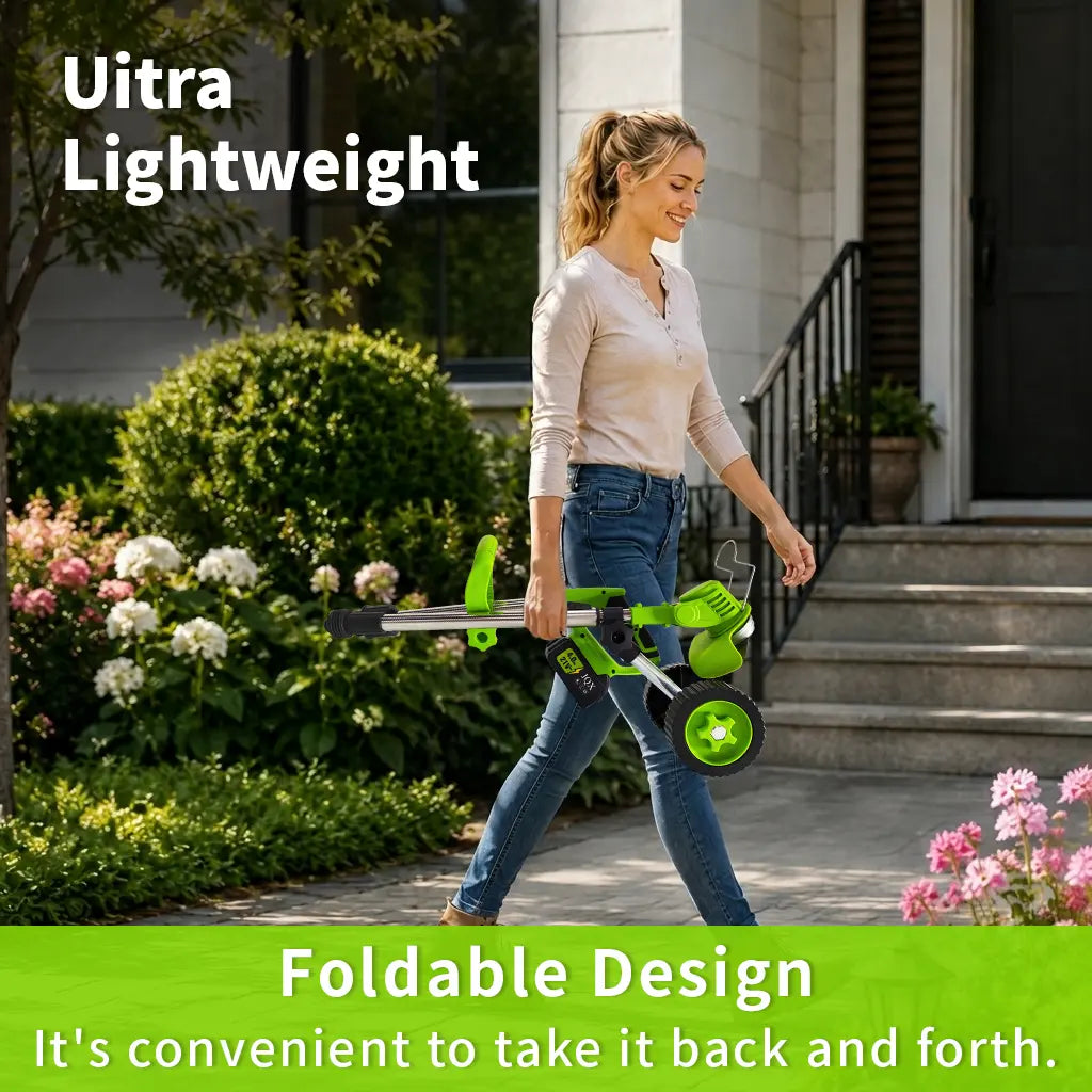 3-in-1 Cordless Electric Weed Whacker with Adjustable Handle - Lightweight Grass Trimmer featuring Multi-Blade System and Quiet Operation for Lawn Care