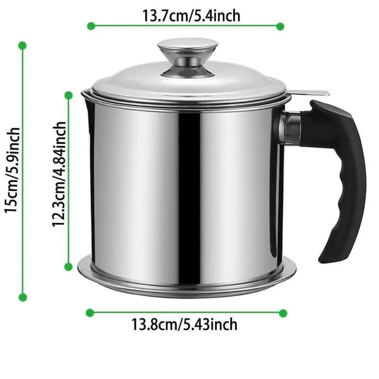 Modern Stainless Steel Oil Dispenser with Tray and Lid, Featuring Filter for Bacon Grease and Cooking Oil, Kitchenware and Utensils